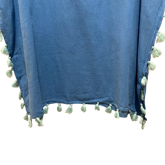 Seafolly Beach Swim Coverup Tassel Dress Blue Girls Size Medium Large - Picture 2 of 6